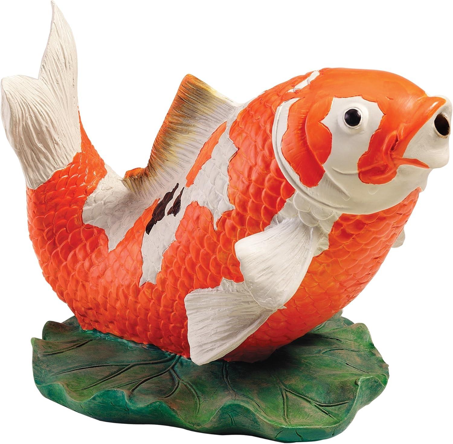 Design Toscano Kohaku Asian Koi Piped Spitter Statue