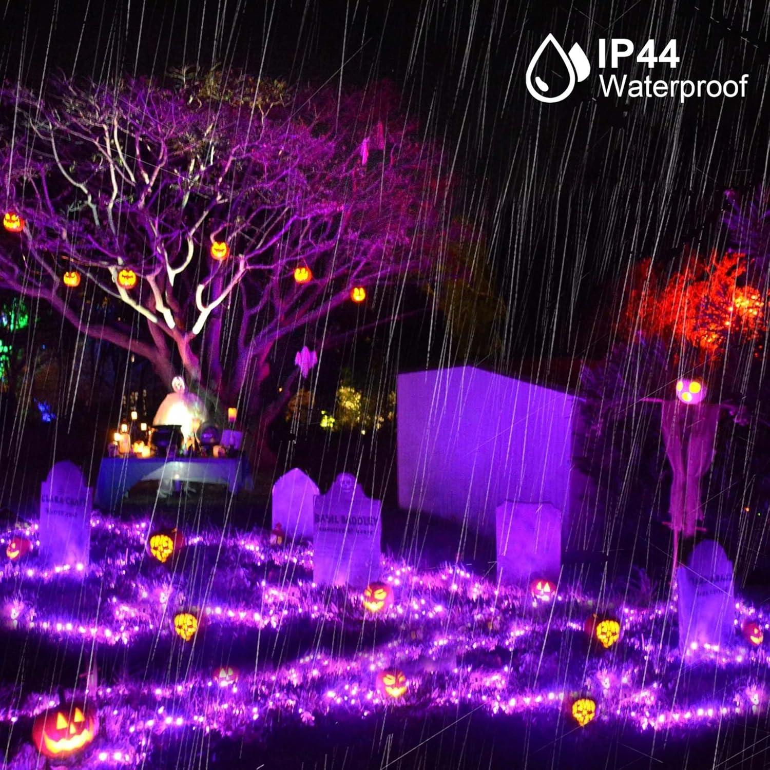 kemooie 500 LED Purple Christmas Lights, 164FT 8 Twinkle Modes Plug in Light, Waterproof Extra Long String Lights for Outdoor Indoor Tree Wedding Party Garden Halloween Christmas Decorations (Purple)