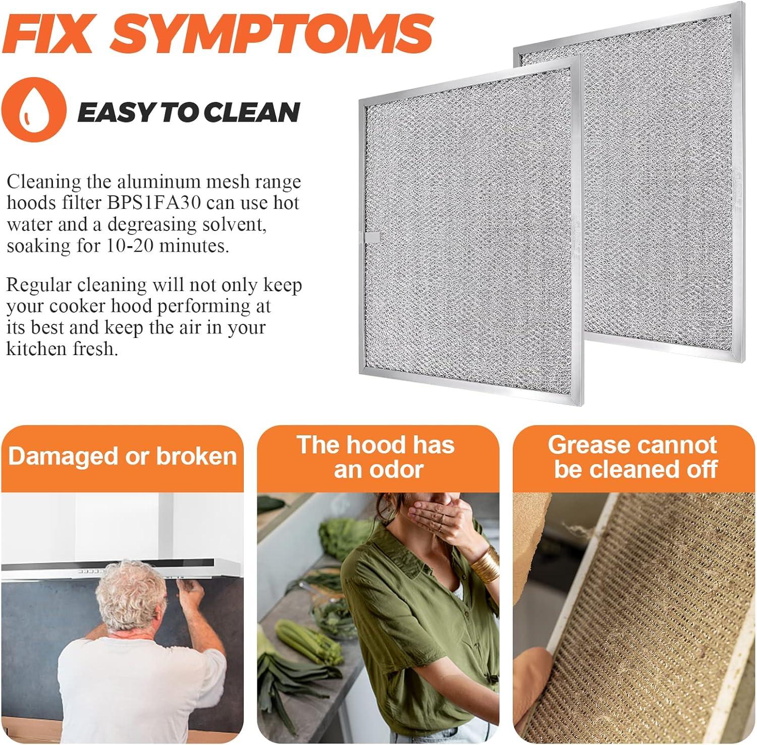 AMI PARTS Broan Range Hood Filter BPS1FA30 Aluminum Grease Filter Compatible with Broan Range Hood-11-3/4" X 14-1/4" X 3/8"(3pcs)