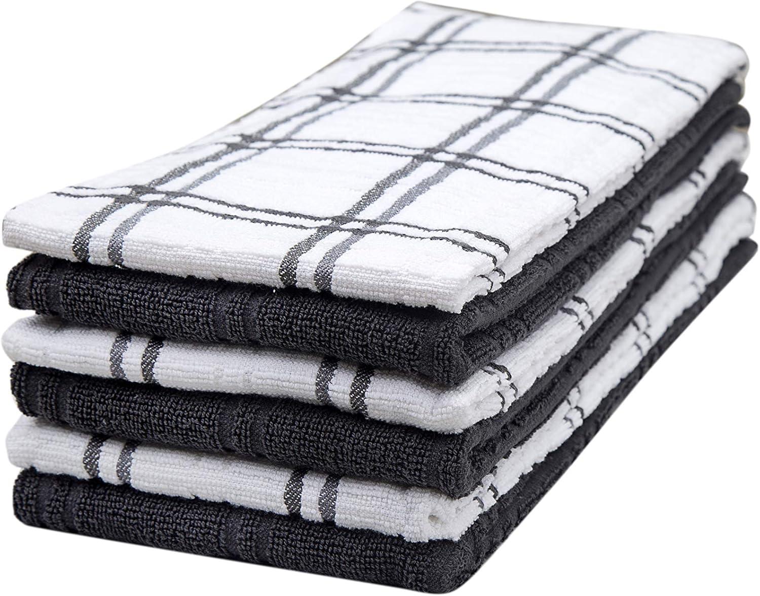Bumble Premium Kitchen Hand Towels | 100% Cotton 16” x 28” | Absorbent Dish Cloths | 6 Pack (Aqua)