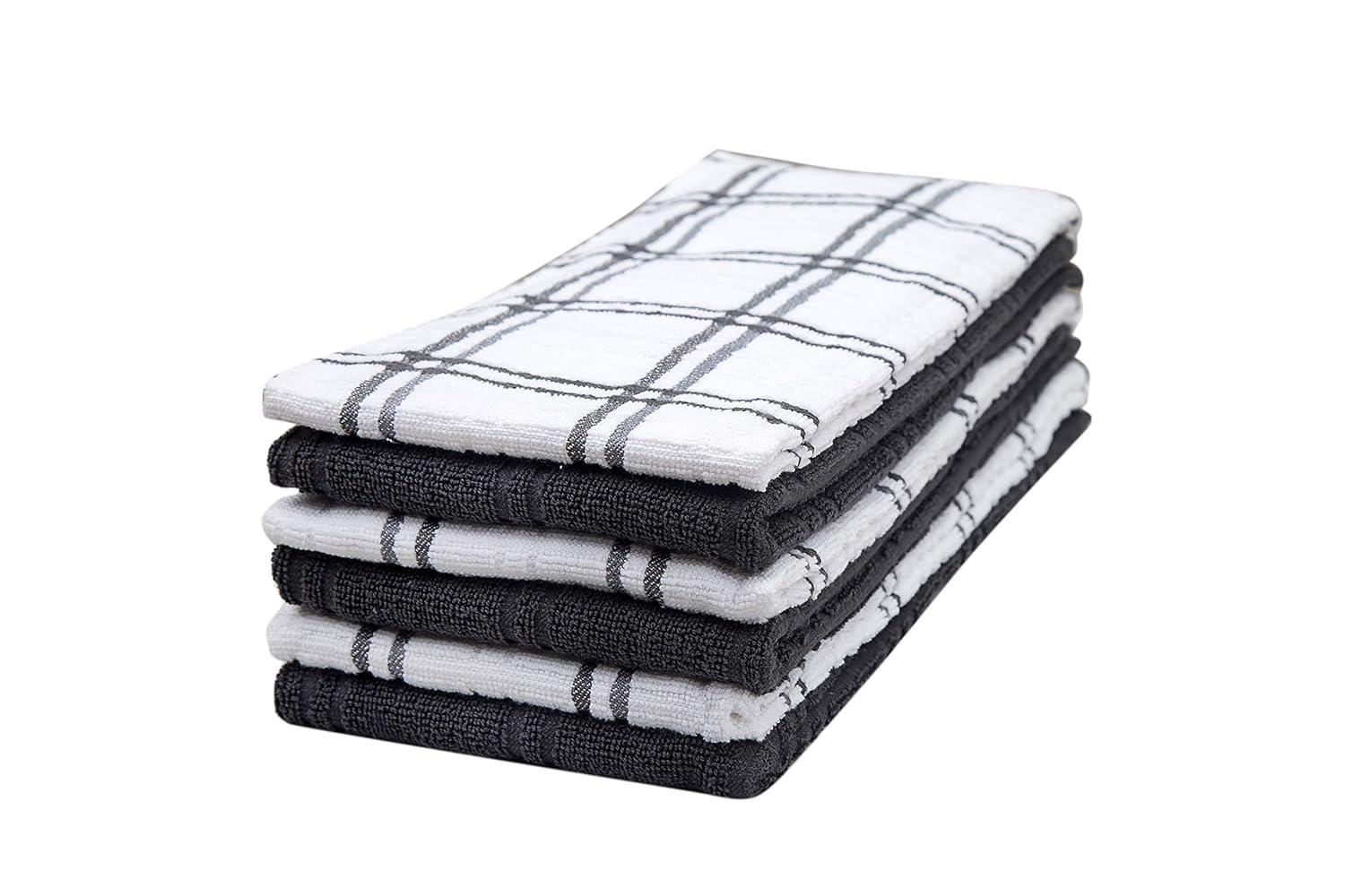 Bumble Premium Kitchen Hand Towels | 100% Cotton 16” x 28” | Absorbent Dish Cloths | 6 Pack (Aqua)