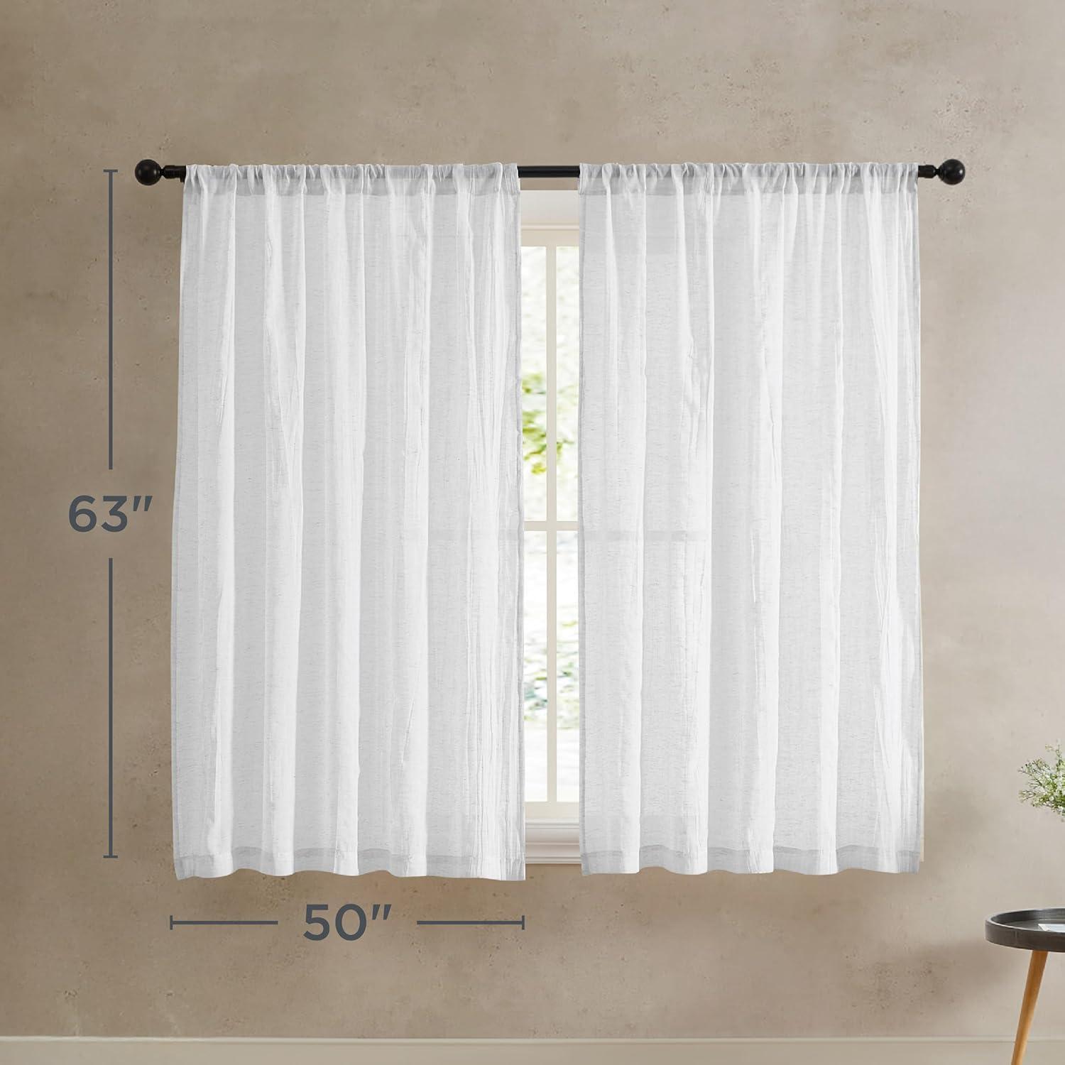 Solid Semi-Sheer Curtain Panels (Set of 2)