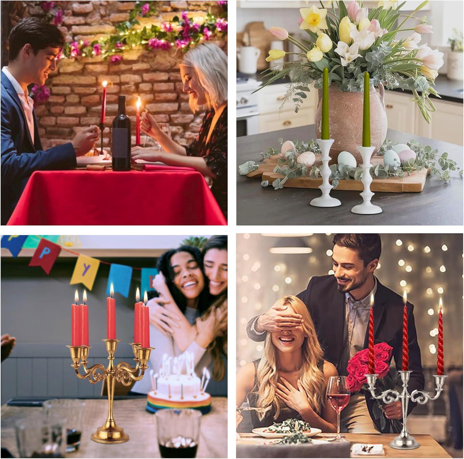 Black Metal Taper Candlestick Holders Set of 2