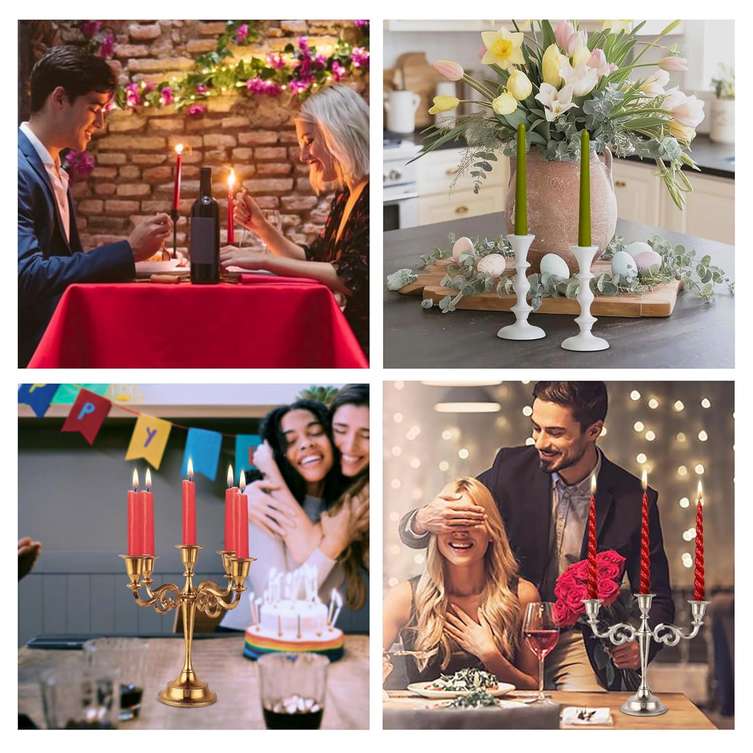 Black Metal Taper Candlestick Holders Set of 2