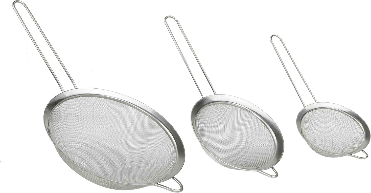 Stainless Steel Mesh Strainer Set with Handles, 3-Piece