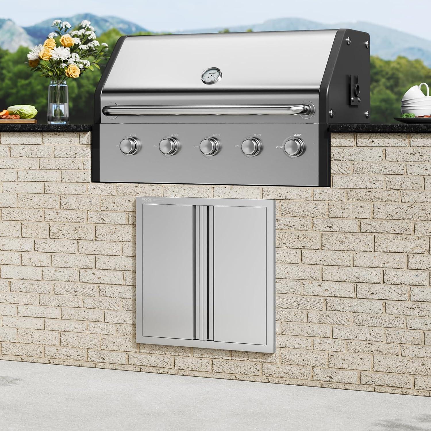 VEVOR VEVOR 31x24 Inch BBQ Island Access Door Outdoor Kitchen Door Stainless Steel