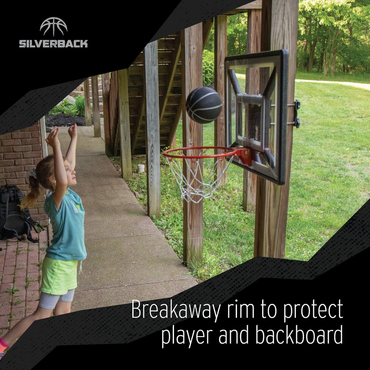 Silverback Junior Youth 33" Basketball Hoop with Lock ‘n Rock Mounting Technology Mounts to Round and Vertical Poles