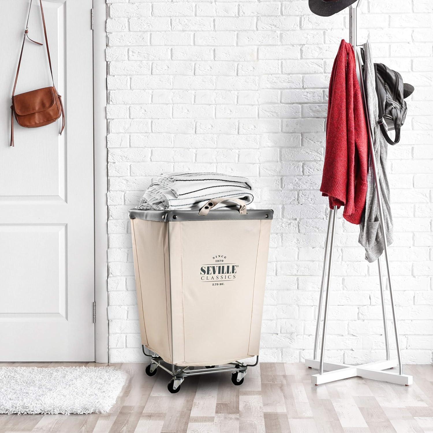 Seville Classics Rolling Commercial Laundry Hamper