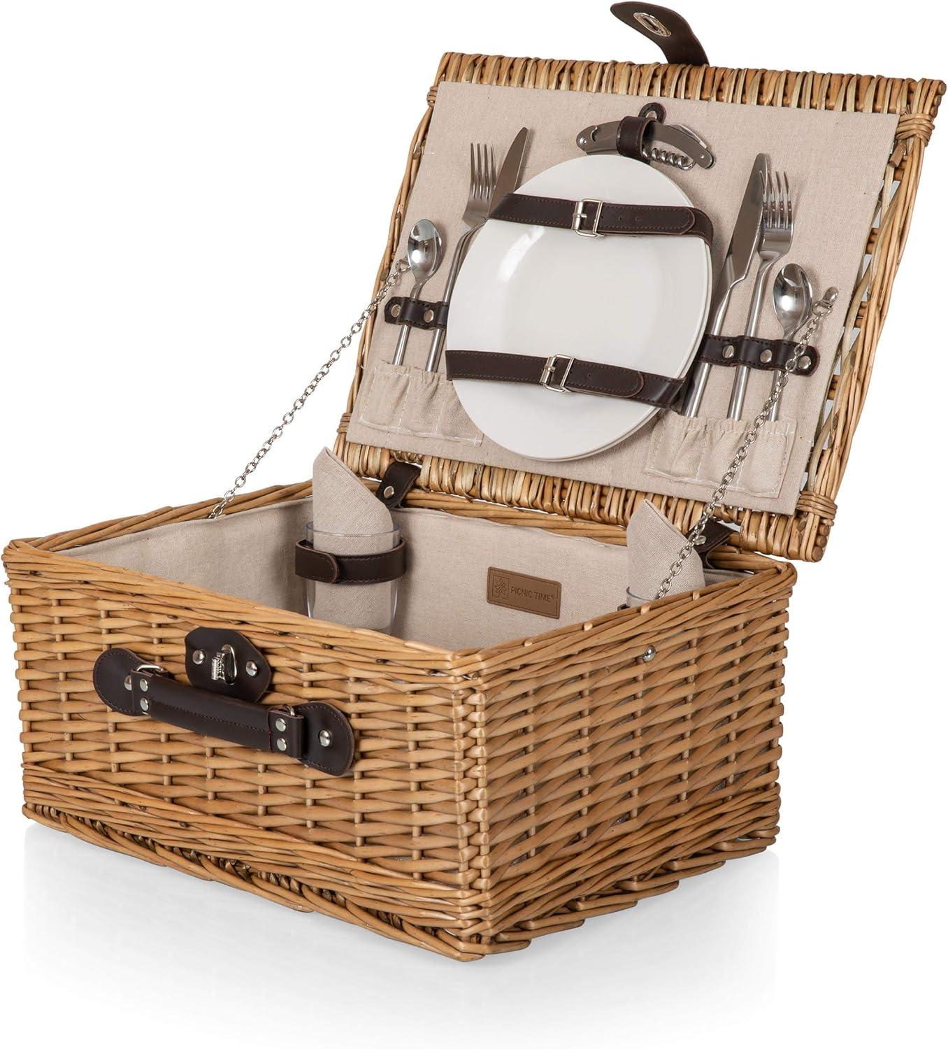 Classic Willow Wicker Picnic Basket - Romantic Picnic