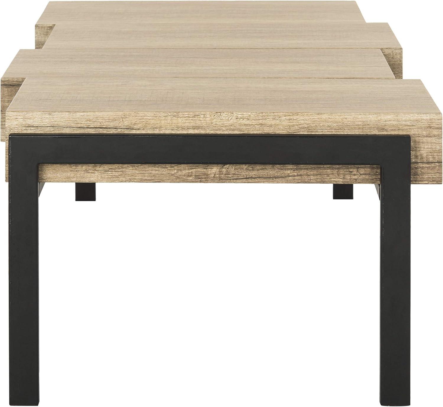 Alexander Coffee Table - Multi Brown/Black Metal Legs - Safavieh