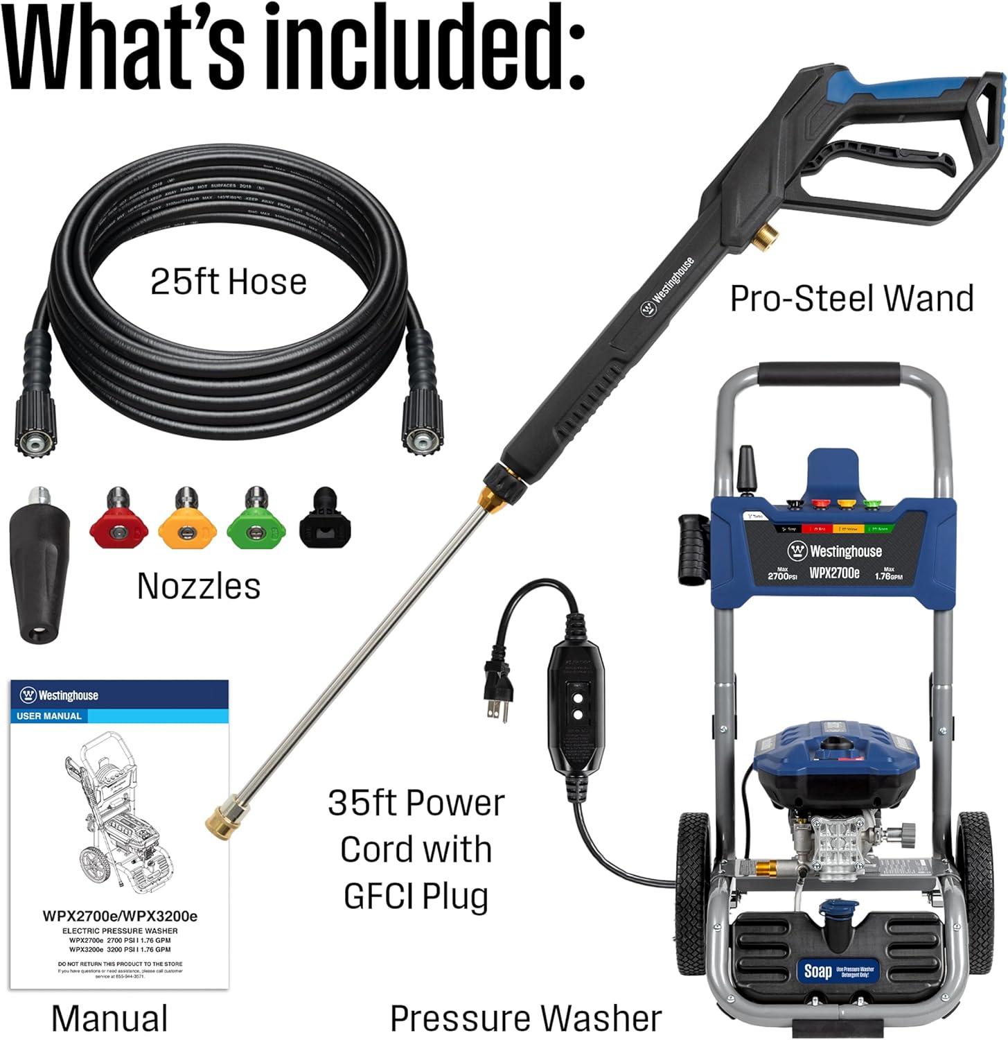 Westinghouse 2700 PSI Blue Electric Pressure Washer with Soap Tank