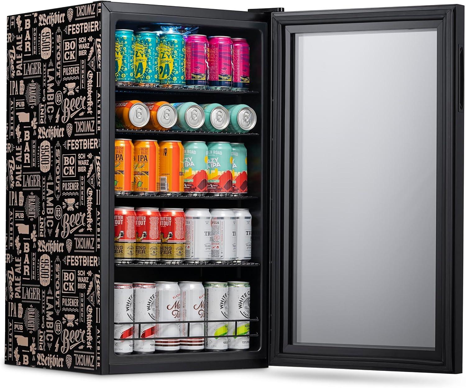 Newair Custom Designed Freestanding 126 Can Beer Fridge with SplitShelf