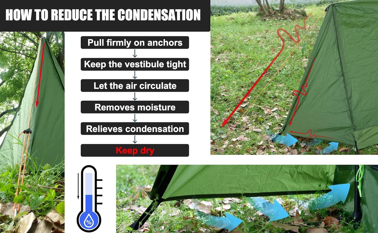 Green Ultralight A-Frame 2-Person Waterproof Camping Tent