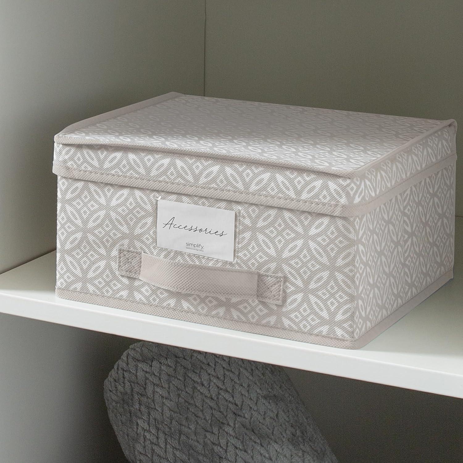 Simplify Medium Storage Box Gray Boho Print