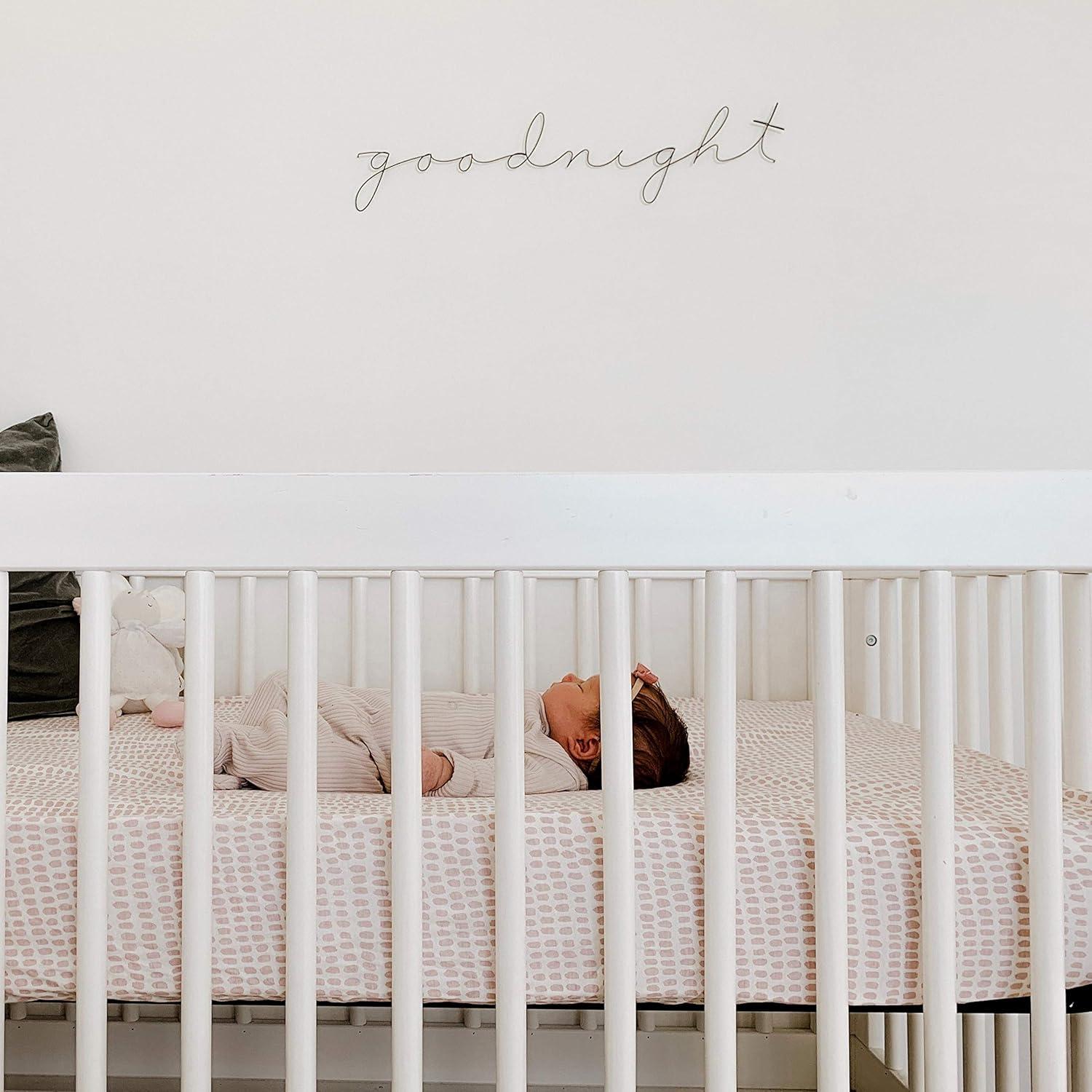 Ely's & Co. Baby Fitted Waterproof Crib Sheet  100% Combed Jersey Cotton  Mauve Pink Stripes & Splash 2 Pack