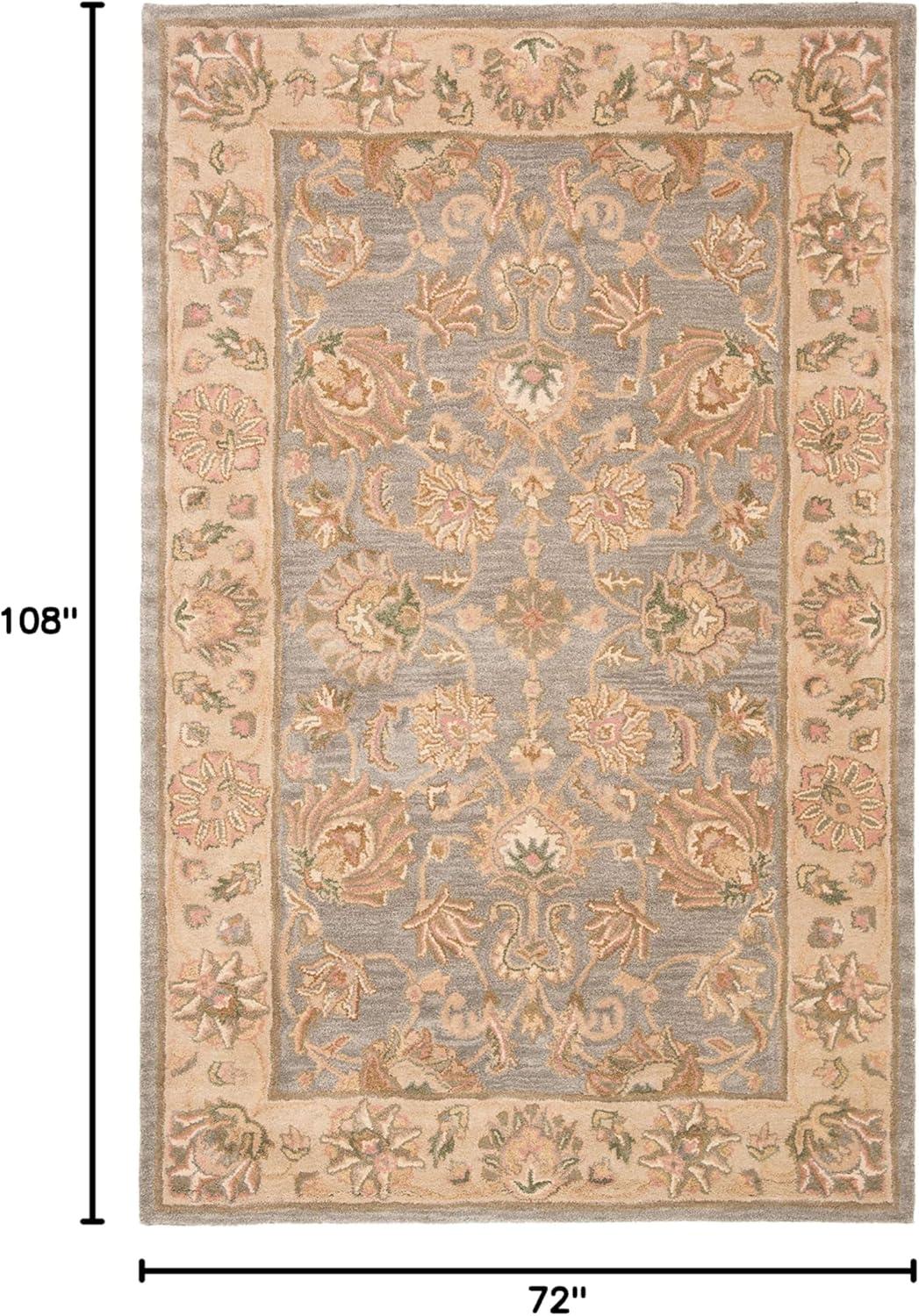 SAFAVIEH Heritage Collection 6' x 9' Blue / Beige HG343B Handmade Traditional Oriental Premium Wool Area Rug