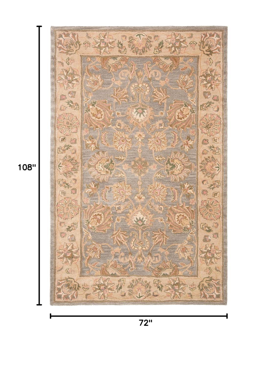 SAFAVIEH Heritage Collection 6' x 9' Blue / Beige HG343B Handmade Traditional Oriental Premium Wool Area Rug