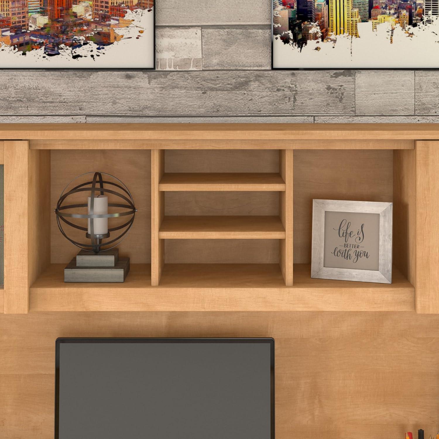 Bush Somerset 72in 2-Door Hutch with Cubbies in Maple Cross - fits on 72W L Desk or 72W Office Desk (sold Separately)