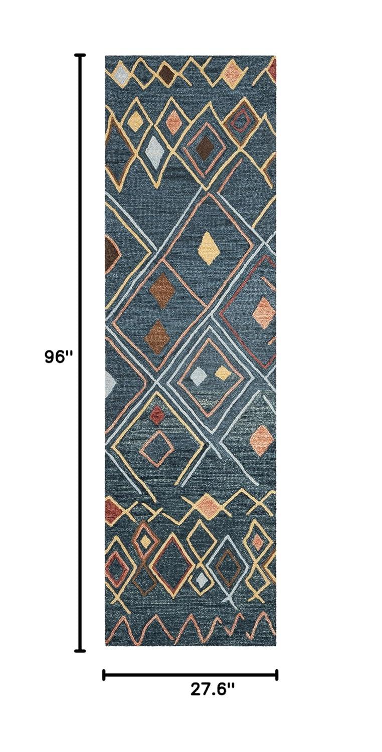 Suzani SZN314 Hand Hooked Indoor Accent Rug - Dark Blue/Multi - 3'x5' - Safavieh