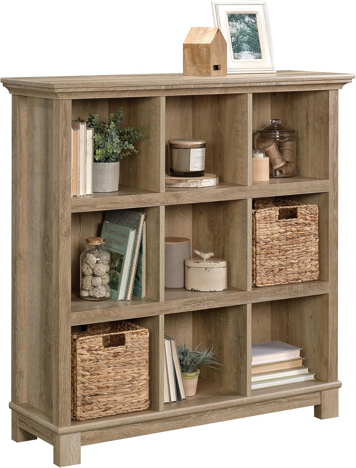 47" Garden Villa 9 Cube Organizer Orchard Oak - Sauder: Storage Bookcase, MDF, Fixed Shelves