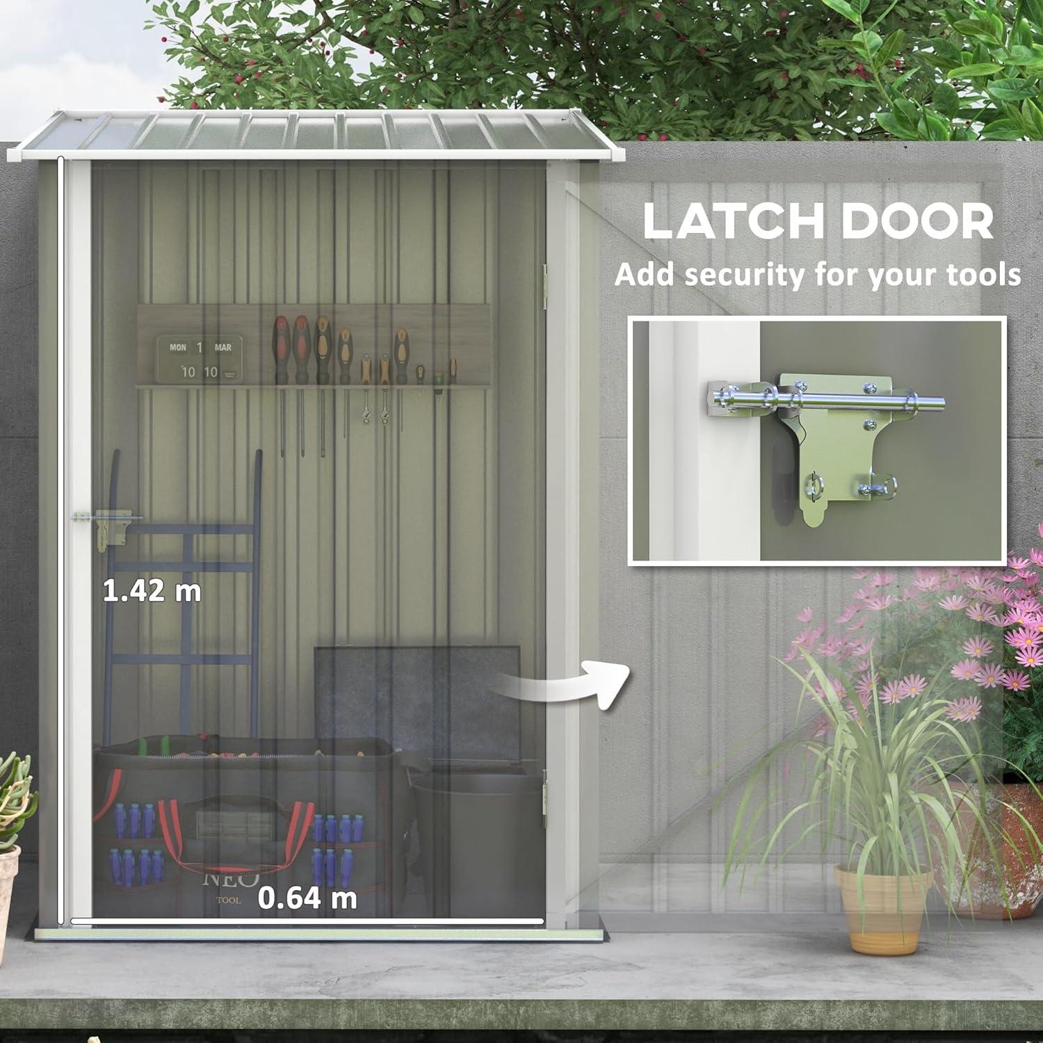 ZHI-22 3.3' x 3.4' Garden Storage Shed Galvanized Steel Tool House with Lockable Door