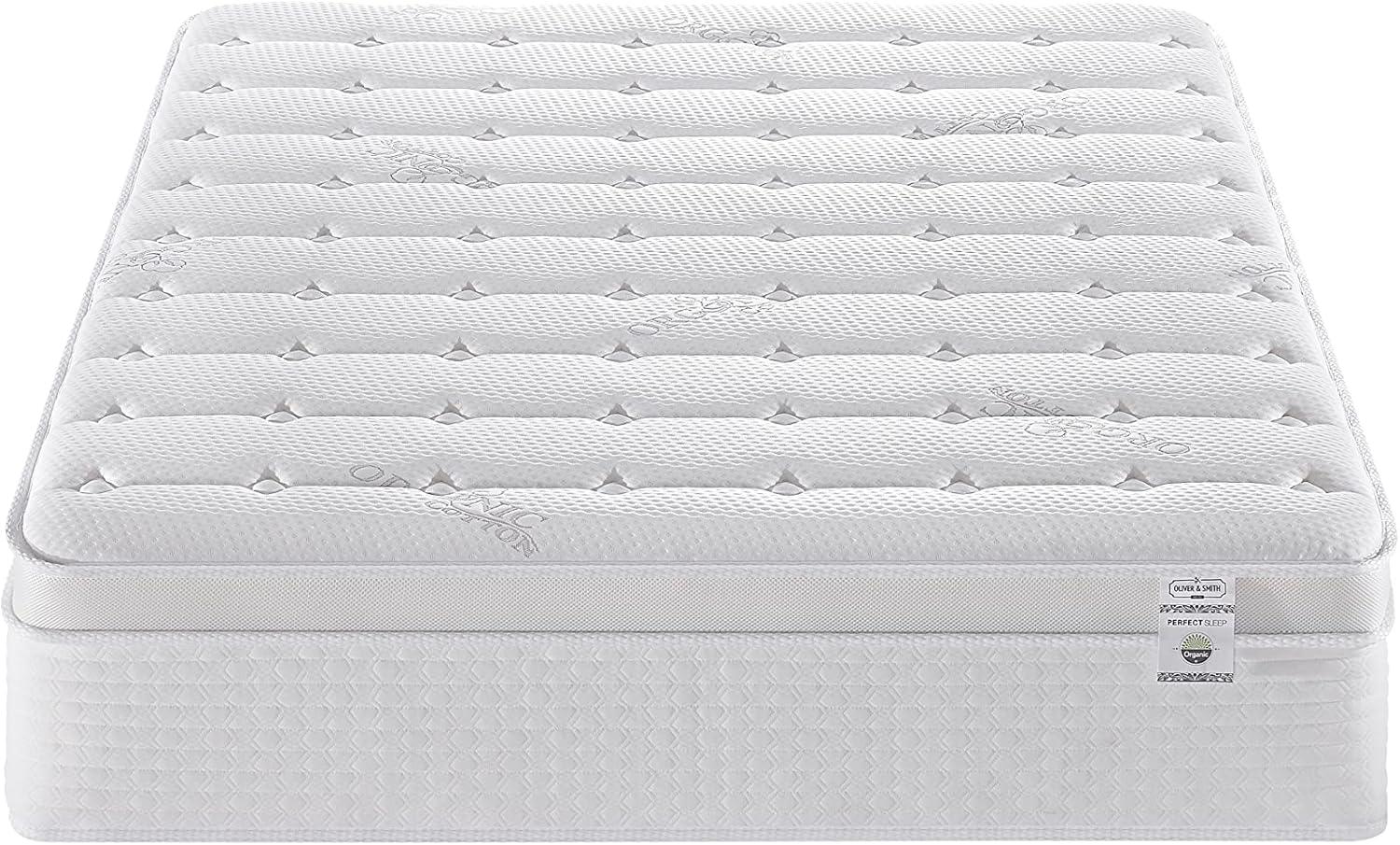 Queen Size Mattress - 14 Inch Cool Memory Foam & Spring Hybrid Mattress - Euro Top - Medium Firm - Oliver & Smith