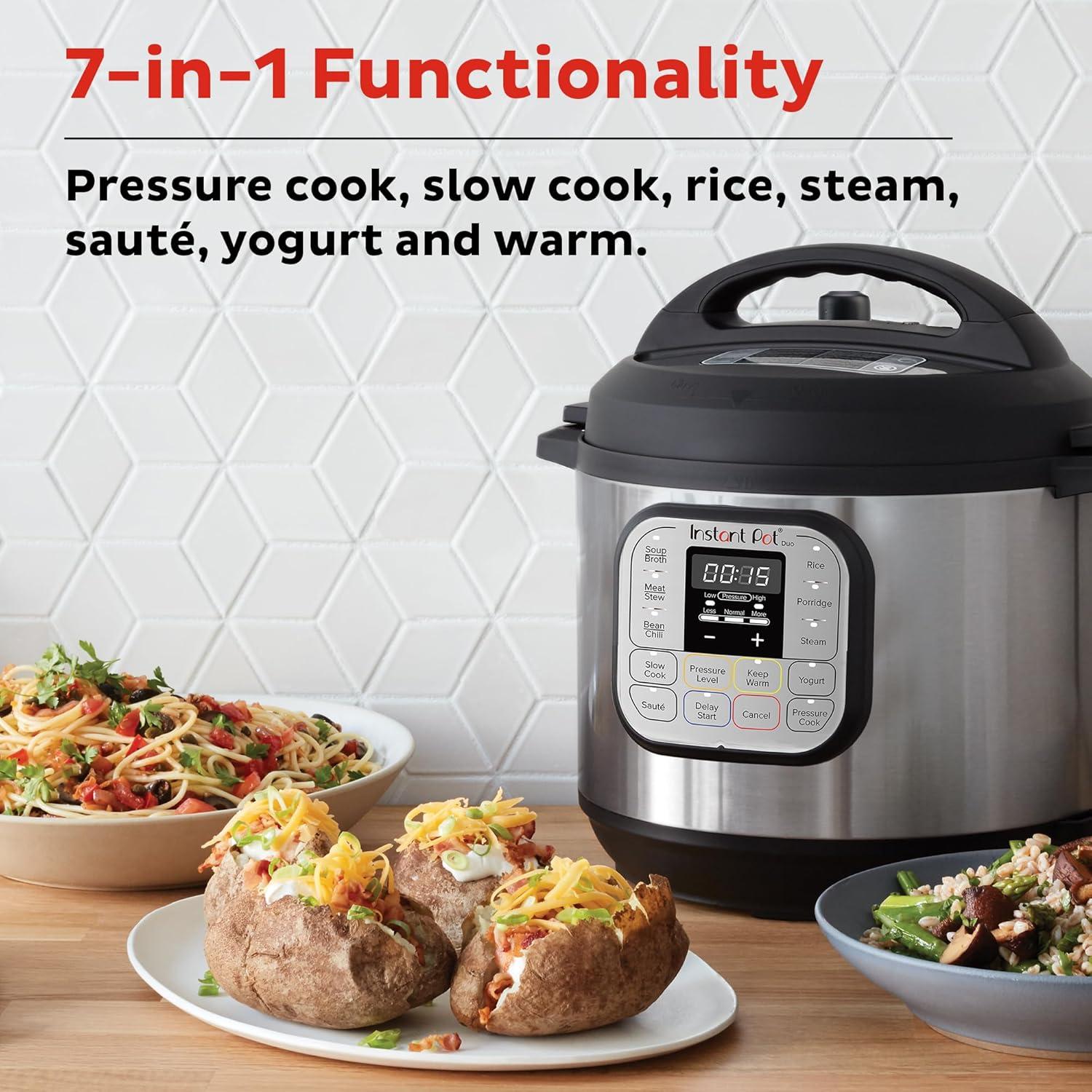 Instant Pot Duo Mini 3-Quart, Electric Pressure Cooker, 7-in-1 Yogurt Maker, Food Steamer, Slow Cooker, Rice Cooker & More