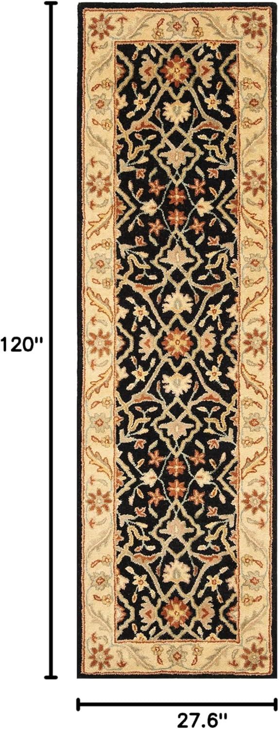 Antiquity AT14 Hand Tufted Indoor Runner Rug - Black - 2'3"x12' - Safavieh