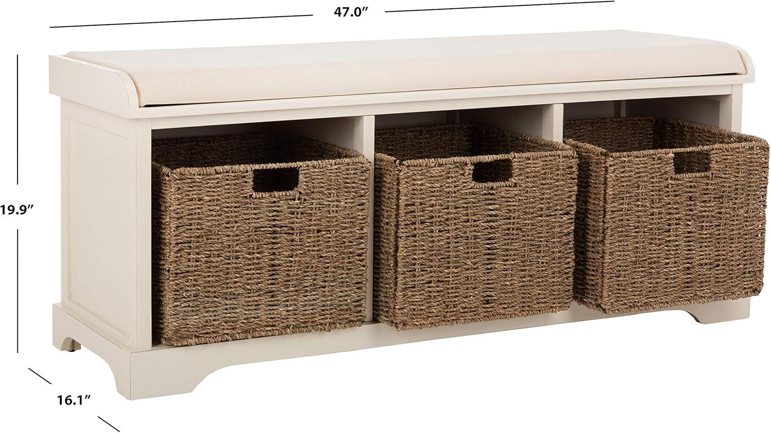 Lonan Wicker Storage Bench  - Safavieh