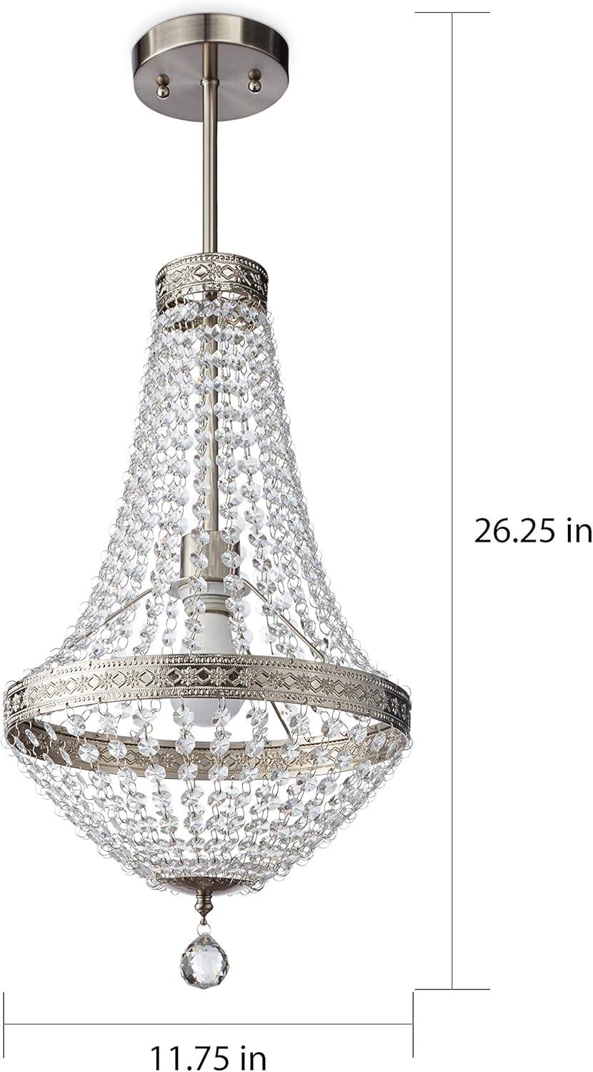 Shirley Grand 1 Light Pendant - Nickel/Clear - Safavieh.