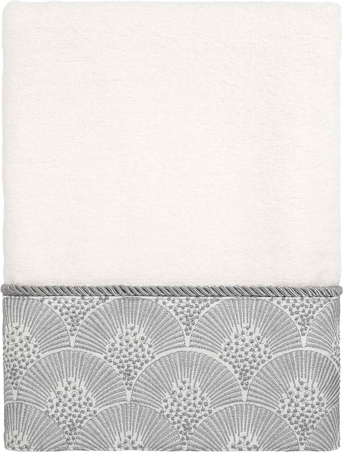 Avanti Linens - Hand Towel, Soft & Absorbent Cotton Towel (Deco Shell Collection, White)