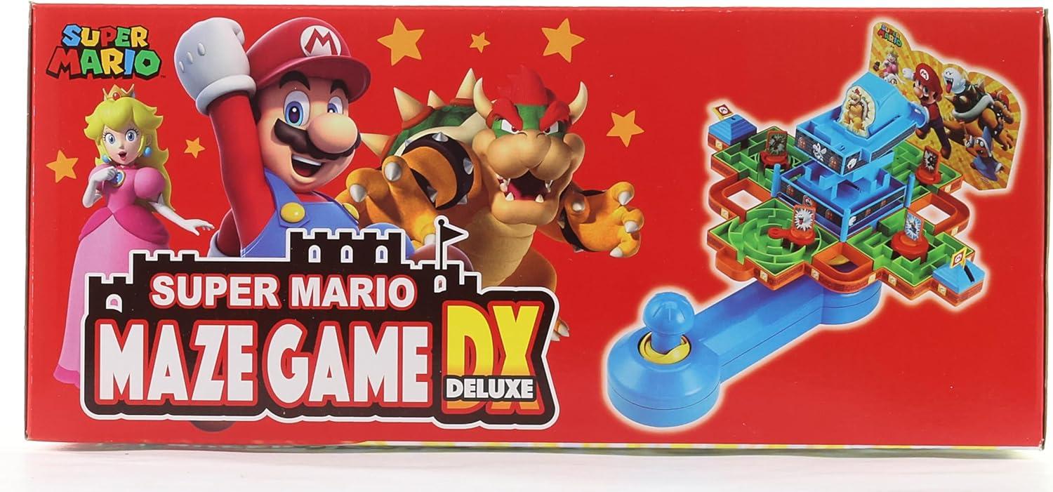 Epoch Games Super Mario Maze Game DX, Tabletop Skill and Action Game with Collectible Super Mario Action Figures