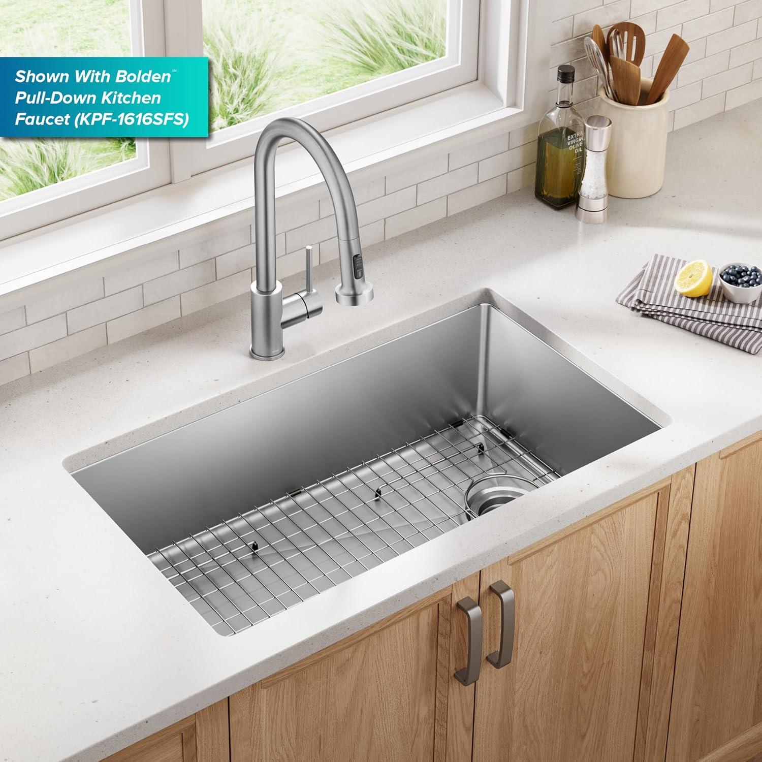 KRAUS Fairlane Undermount 18-Gauge Stainless Steel Kitchen Sink