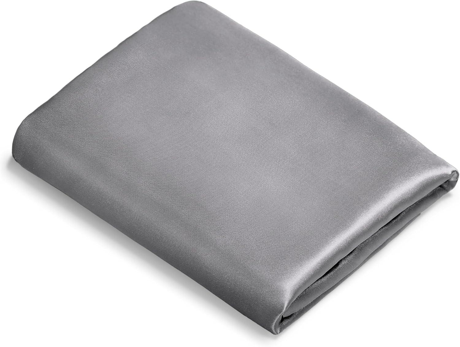 1 Pc Body - Zipper Grey Satin Pillowcase by Bare Home