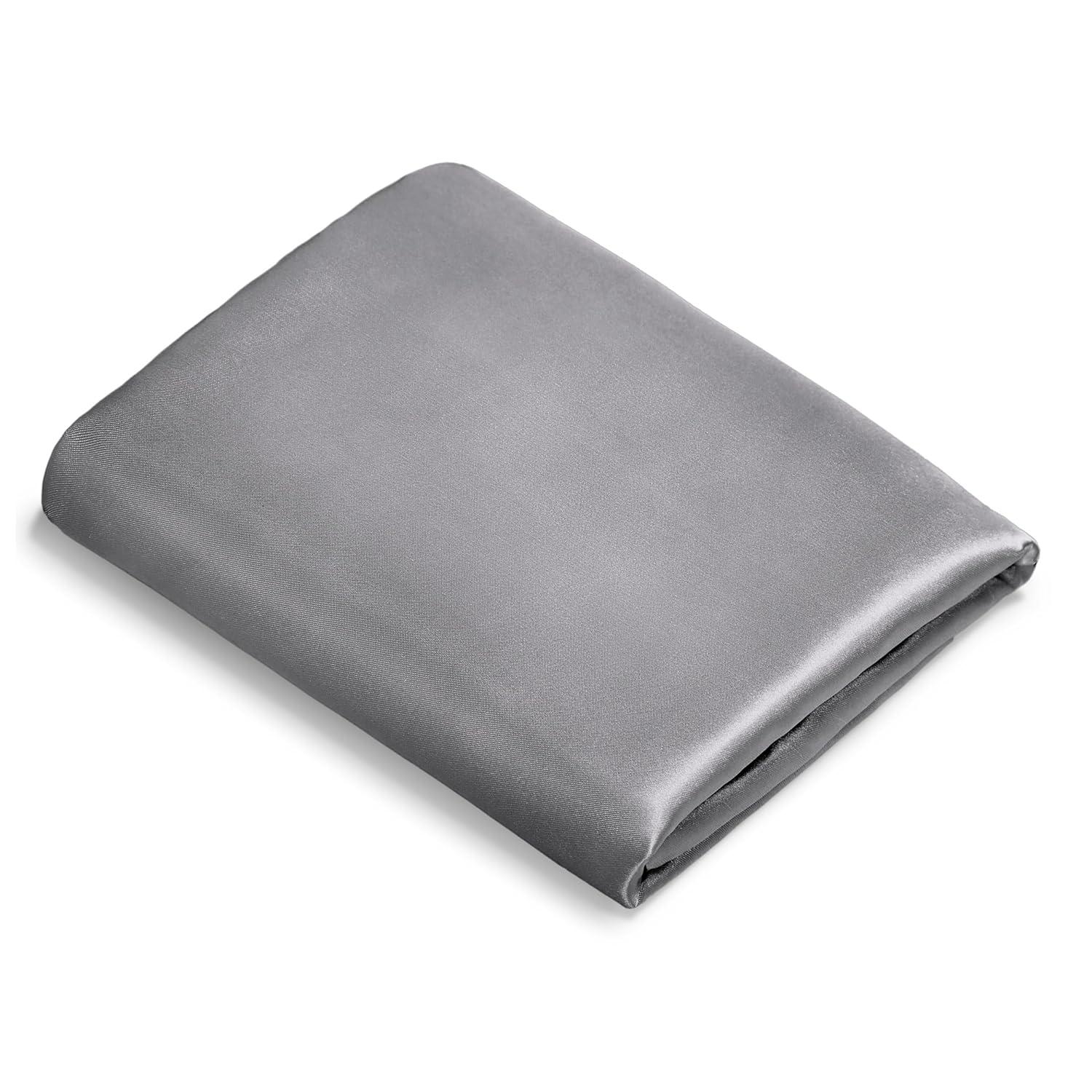 1 Pc Body - Zipper Grey Satin Pillowcase by Bare Home