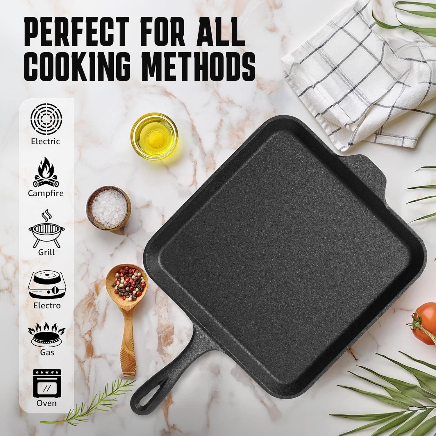 Lodge Seasoned Cast Iron 11" Square Pre-Seasoned Griddle