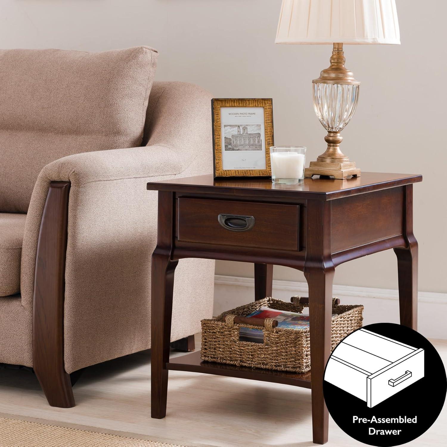 Heartwood Cherry Solid Wood End Table with Storage