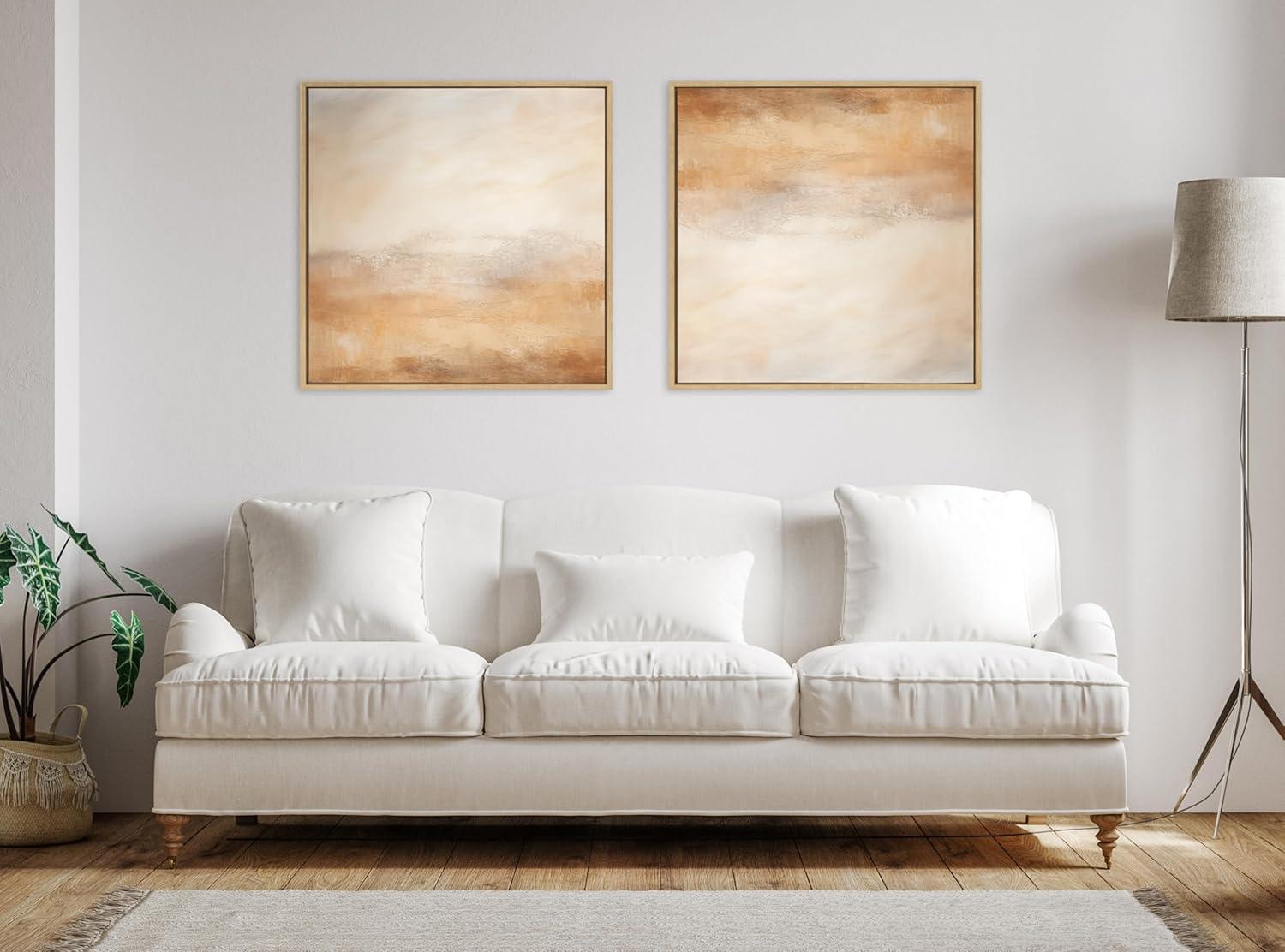 30x30 Natural Abstract Desert Landscape Canvas Wall Art