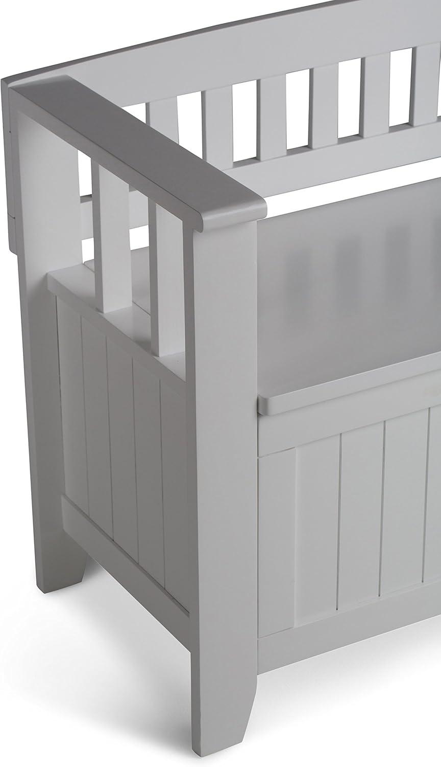 Simpli Home Acadian 48"W Solid Wood Entryway Storage Bench with Lift-Top Lid and Dual Compartments
