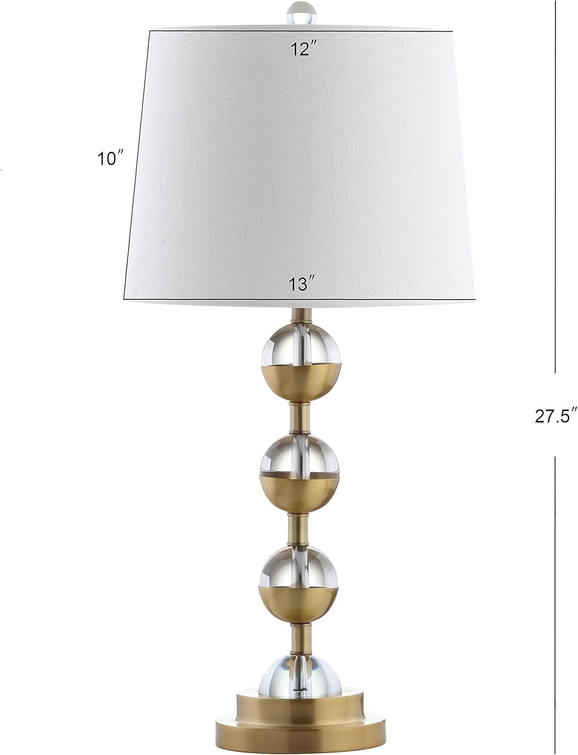 Avery 27.5" Crystal LED Table Lamp, Clear/Brass Gold (Set of 2)