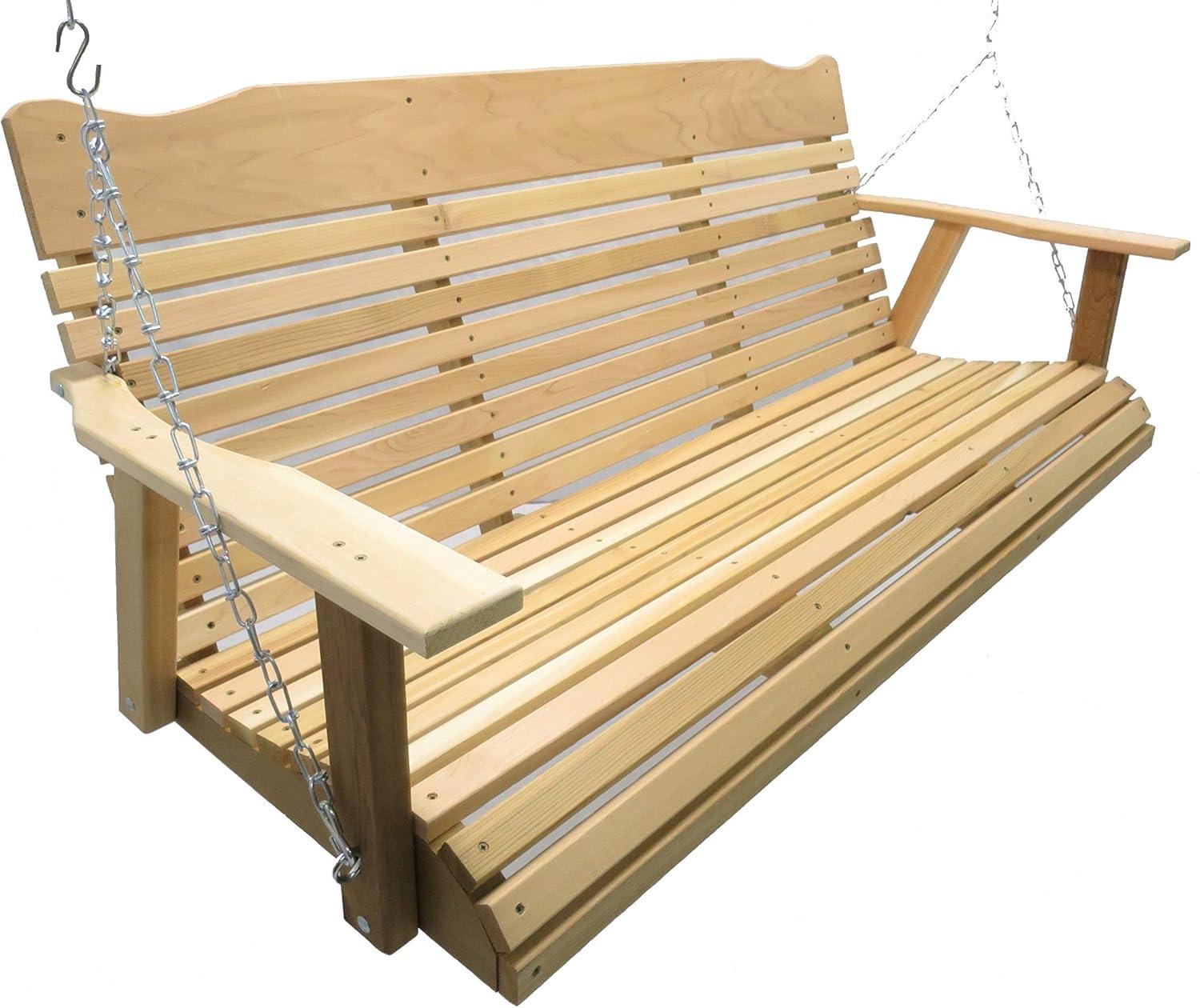 5' Natural Cedar Porch Swing with Chains and Springs