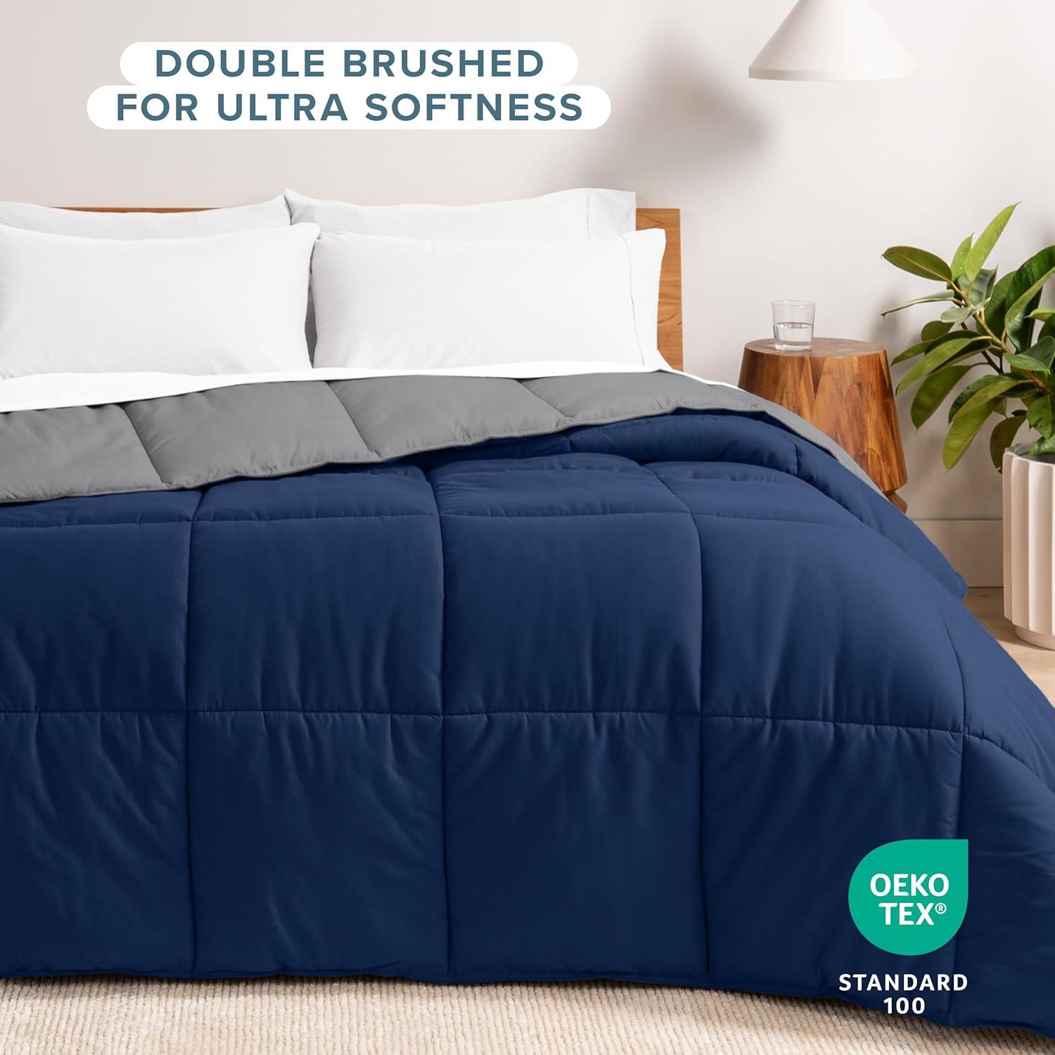 Bare Home Premium Ultra Soft Modern & Contemporary Box Stitch Comforter