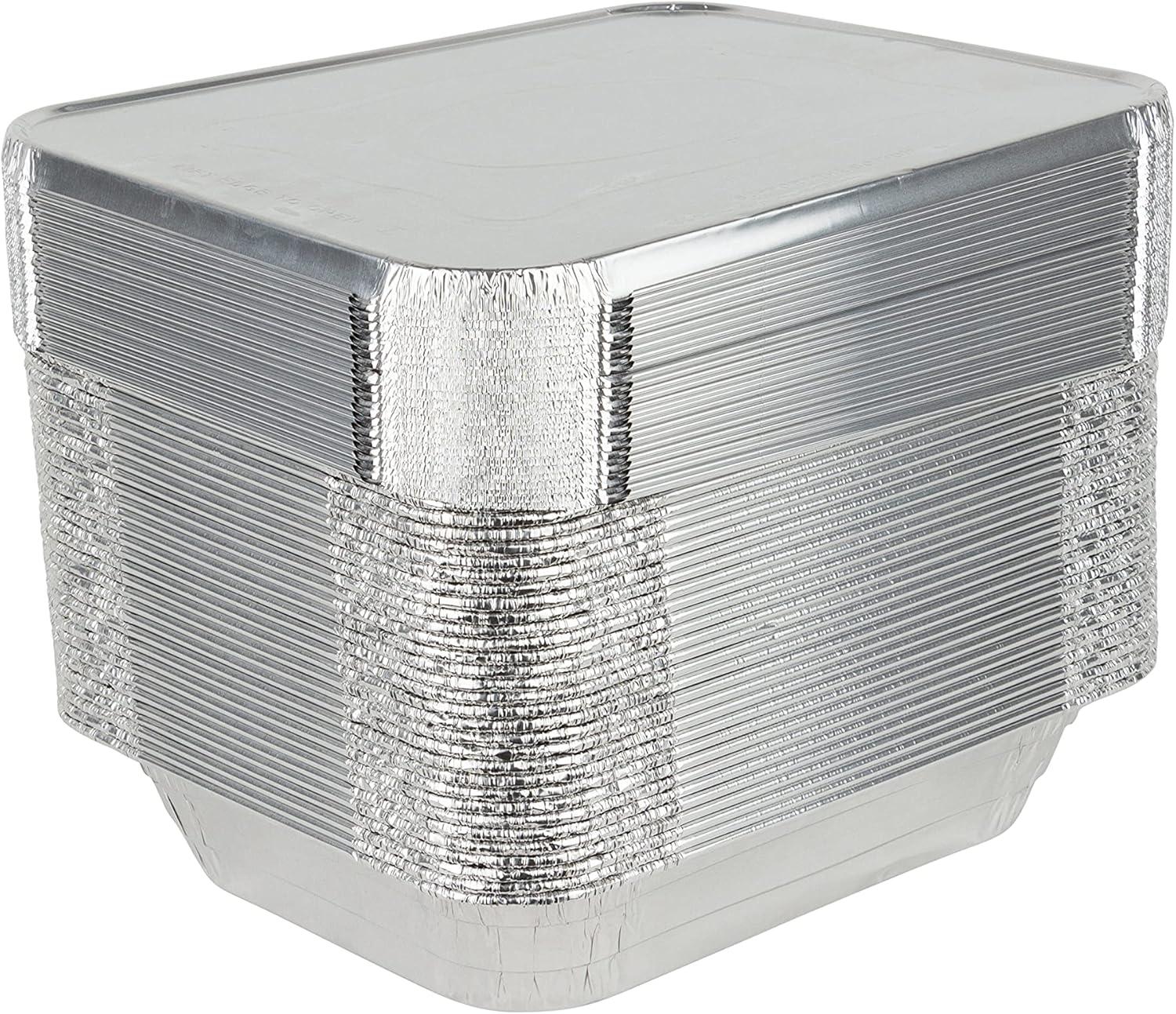 Stock Your Home 9x13 Pans with Lids (10 Pack) - Aluminum Foil Pans with Lids - Disposable Foil Tray - Half Size Steam Table Deep Pans - Tin Foil Pans for Cooking, Food Storage, BBQ, Grilling, Catering