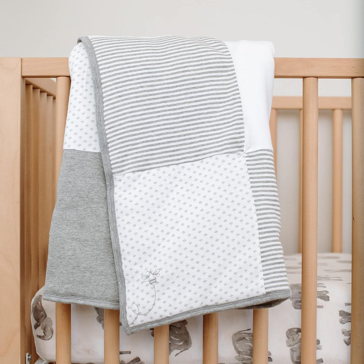 Dottie Bee Reversible Quilt - Heather Grey - One Size