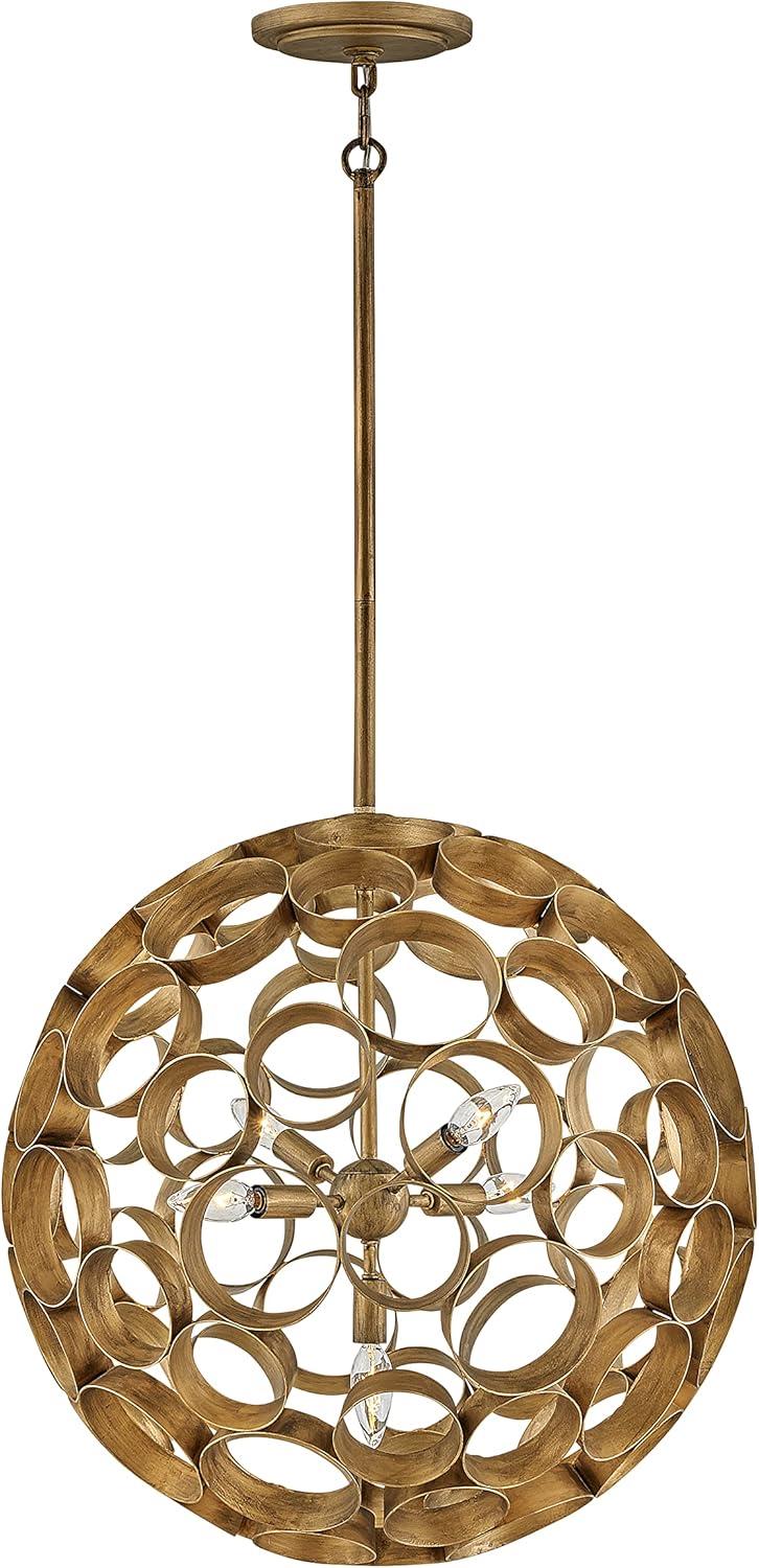 Centric 5-Light Orb Handcrafted Chandelier - Burnished Gold