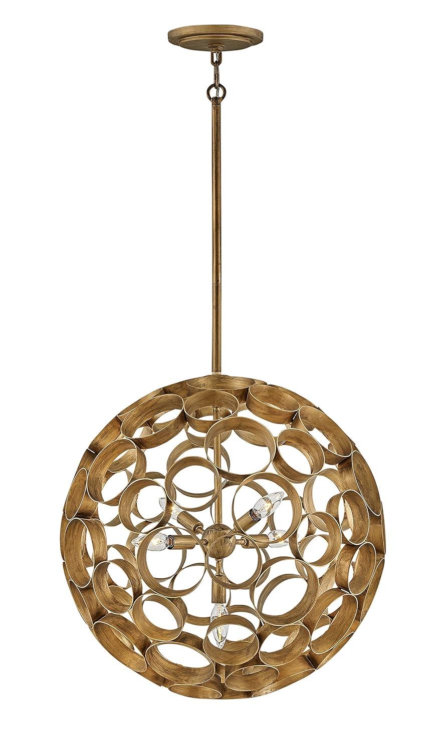 Centric 5-Light Orb Handcrafted Chandelier - Burnished Gold
