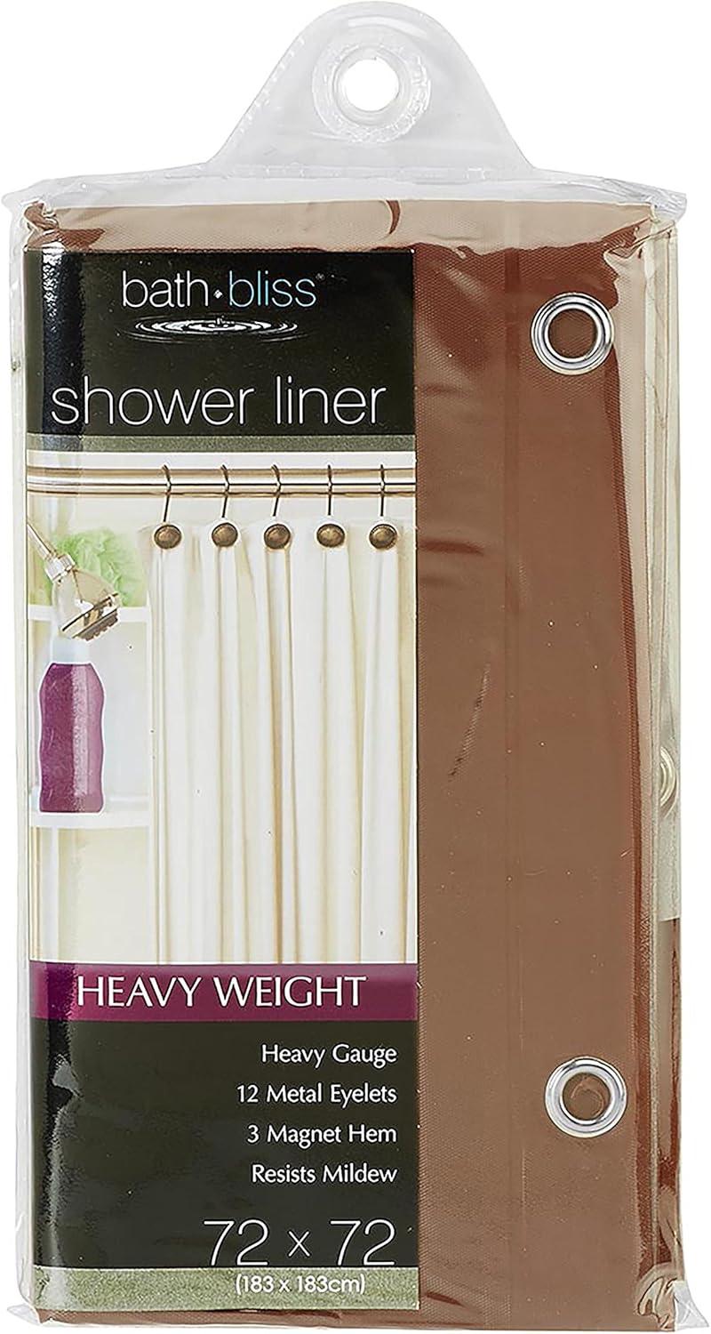 Bath Bliss Heavy Shower Liner with Weighted Hem in Chocolate