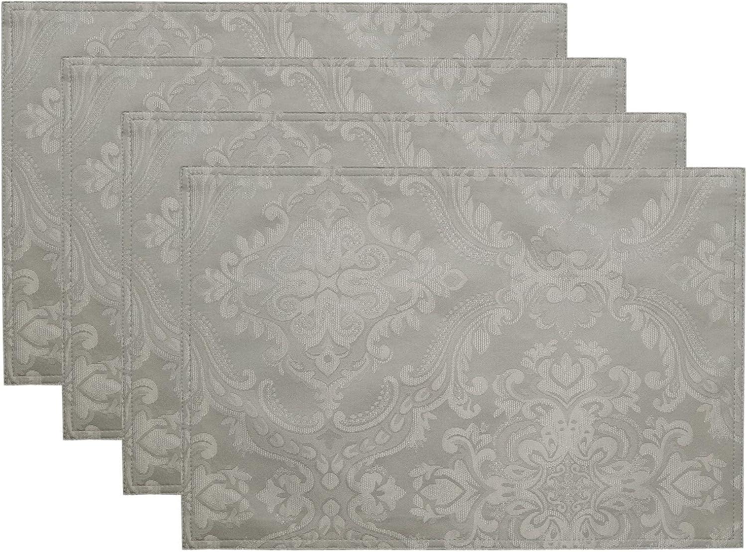 Elrene Caiden Elegance Damask Placemat, Set of 4 - 13" x 19" - Elrene Home Fashions