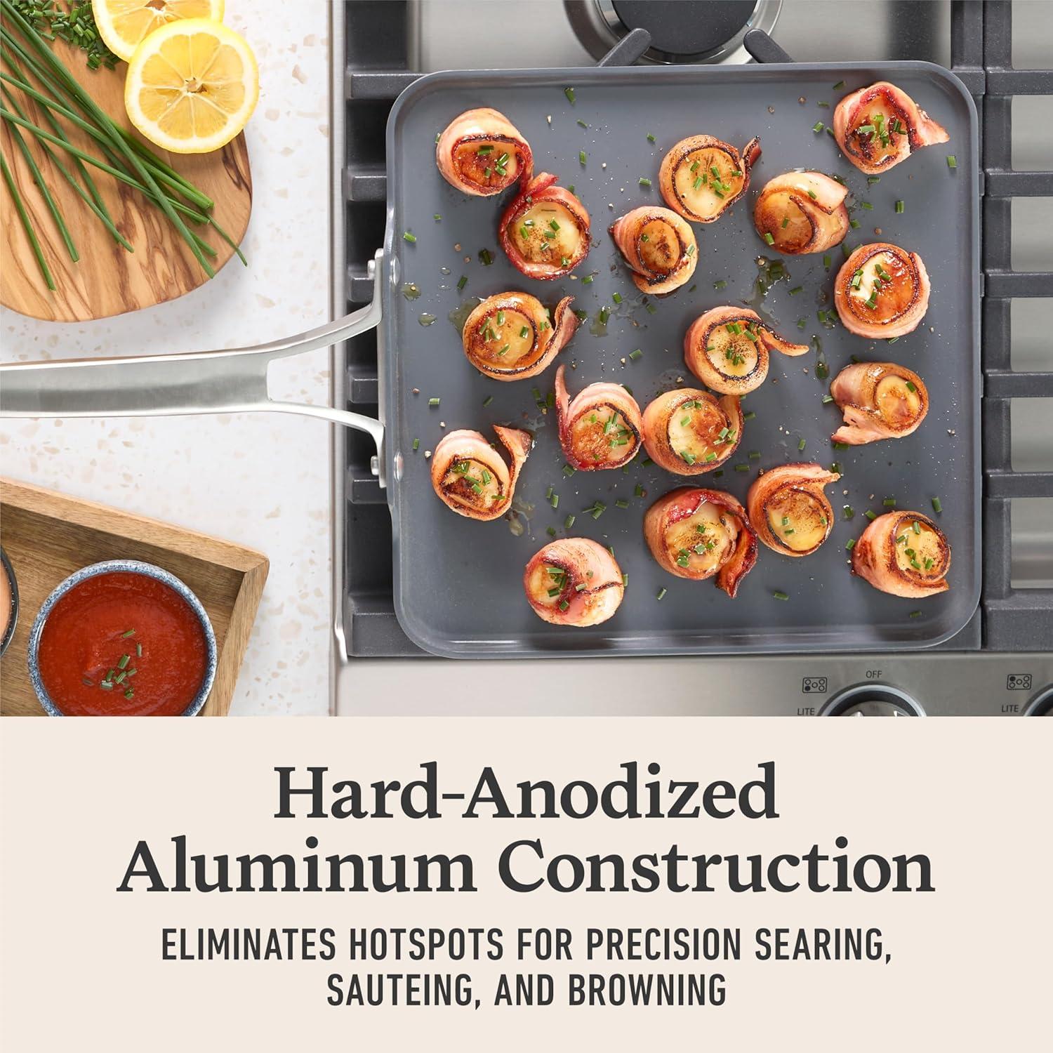 Calphalon Calphalon  Premier Ceramic Nonstick 11" Square Griddle, Mushroom Gray