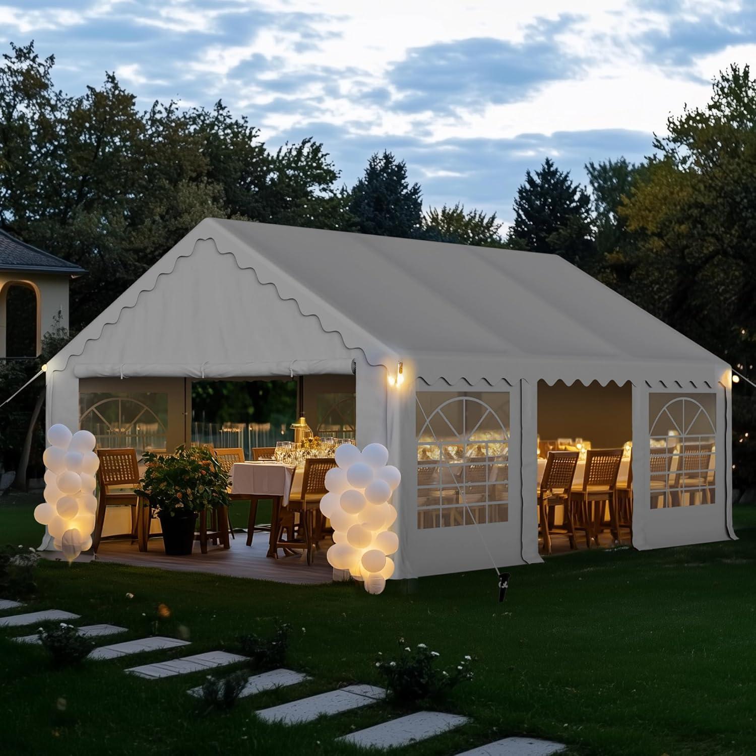 Peaktop Outdoor 13'X26' Party Tent Heavy Duty Wedding Tent with Carry Bags